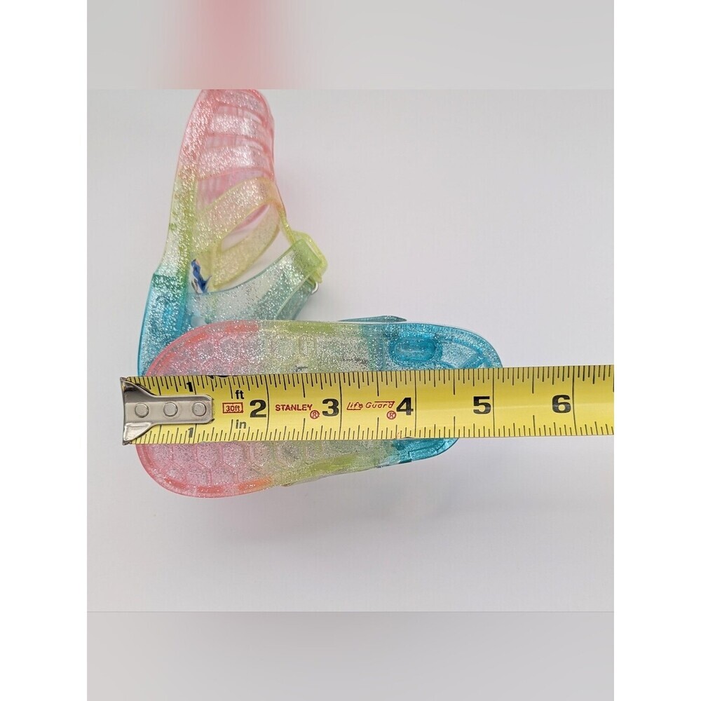 OshKosh B'gosh Baby (Size 4) Glitter Jelly Sandals in Pastel Rainbow Colors - Picture 15 of 16